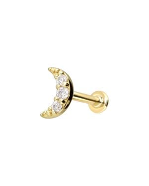 PIERCINGLINE 14 Karat Labret Mit Innengewinde - Schwarz