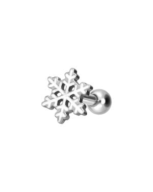 PIERCINGLINE Titan Ohrpiercing Mit Innengewinde Schneeflocke - Schwarz