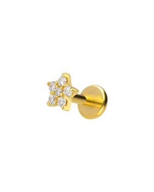 PIERCINGLINE Titan Labret Mit Innengewinde + 925Er Silber - Schwarz