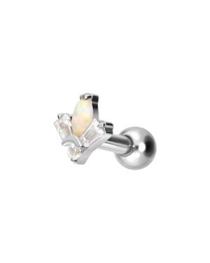 PIERCINGLINE Titan Ohrpiercing Mit Innengewinde Lotusblüte - Schwarz