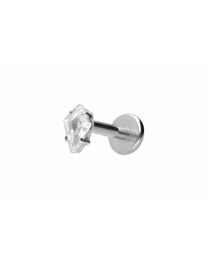 PIERCINGLINE Titan Labret Mit Push Fit Kristallraute - Schwarz