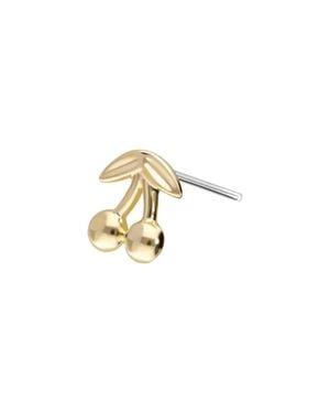 PIERCINGLINE 14 Karat Aufsatz Mit Titan Push Pin Kirschen - Schwarz