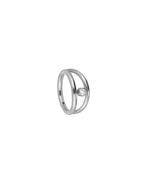 PIERCINGLINE Titan Segmentring Clicker 2 Ringe + Kristall - Schwarz