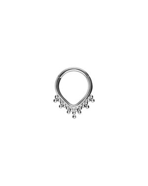 PIERCINGLINE Titan Segmentring Clicker Tropfen + Kugeln - Schwarz