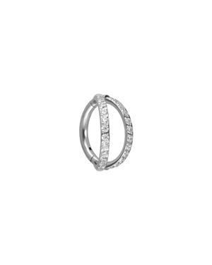 PIERCINGLINE Titan Segmentring Clicker 2 Ringe + Eingefasste - Schwarz