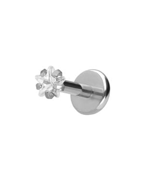 PIERCINGLINE Titan Labret Mit Push Fit Kristallstern - Schwarz