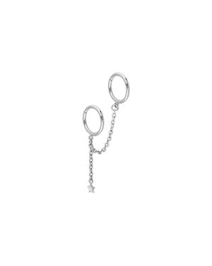 PIERCINGLINE Chirurgenstahl Segmentring Clicker 2 Ringe + Kette - Schwarz