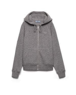 Prada Cashmere Hooded Cardigan - Grey