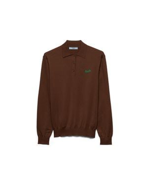 Prada Silk Polo Shirt - Brown