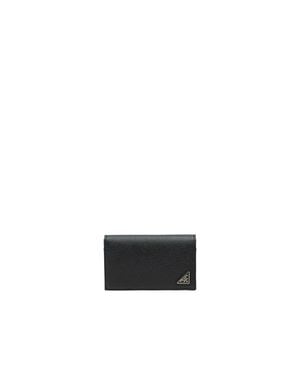 Prada Saffiano Leather Card Holder - White