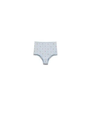 Prada Floral Print Elasticized Cotton Panties - Blue