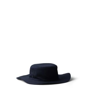 Prada Wide-Brimmed Drill Hat - Blue