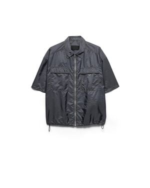 Prada Short-Sleeved Light Re-Nylon Shirt, Iron - Blue