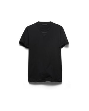 Prada Formbares T-Shirt Aus Baumwolle, Herren, Größe - Schwarz