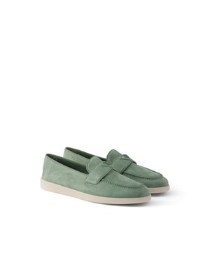 Prada Suede Loafers, Size 6 - Green