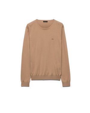 Prada Superfine Wool Crew-Neck Jumper - Natural