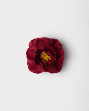 Prada Radzimir And Metal Flower Brooch - Red