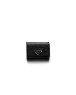 Prada Small Leather Wallet - Black