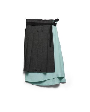 Prada Rush Stitch Fabric Patchwork Skirt - Blue