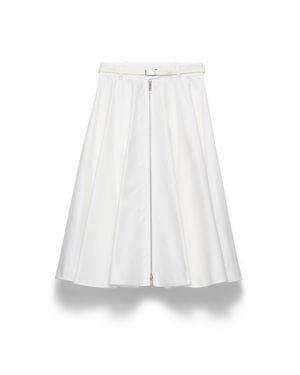Prada Chino Midi-Skirt With Zipper - White