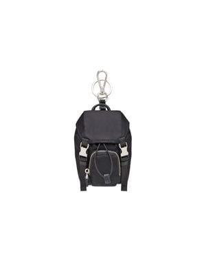 Prada Re-Nylon Mini Pouch Keychain Charm - White