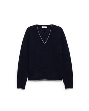 Prada Maglia Scollo A V - Blu