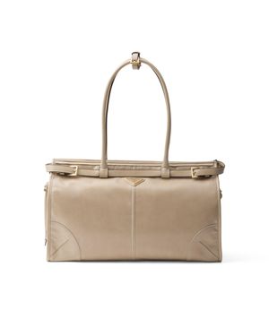 Prada Bonnie Large Leather Handbag - Natural