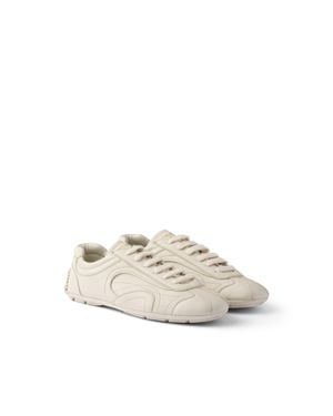 Prada Montecarlo Re-Edition 2005 Antiqued Nappa Leather Trainers - White