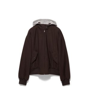 Prada Kapuzenjacke Aus Rush-Stitch, Damen, Größe - Braun
