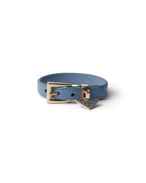 Prada Saffiano Leather Bracelet - Blue