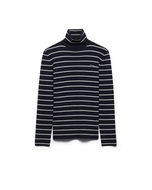 Prada Striped Wool Turtleneck Sweater - Blue