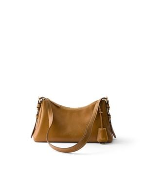 Prada Aimée Medium Leather Shoulder Bag - Brown