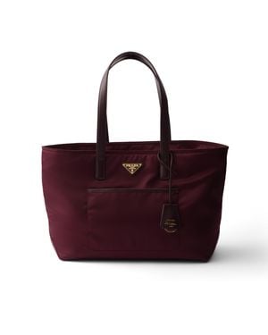 Prada Re-Edition 1978 Medium Re-Nylon And Saffiano Leather Tote Bag - Red