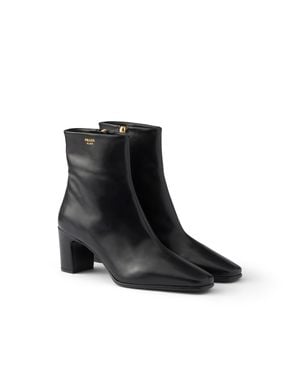Prada Leather Booties - Black