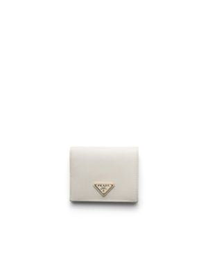 Prada Small Saffiano Leather Wallet, Chalk - White