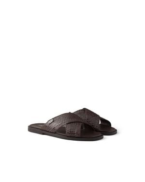 Prada Crisscross Slides, Size 8 - Brown