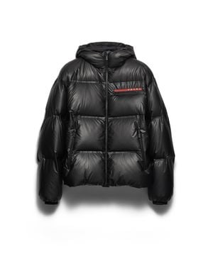 Prada Light Re-Nylon Hooded Puffer Jacket - Black