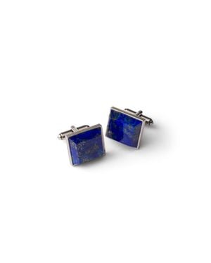 Prada Boutons De Manchette En Métal Et Pierres Fines, Femme - Bleu