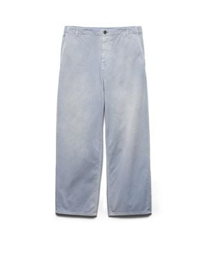 Prada Washed Gabardine Trousers - Blue