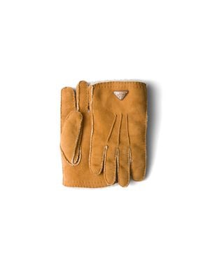 Prada Suede Sheepskin Gloves, Size 8 - Multicolour
