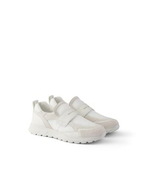 Prada Prax Loafer Aus Meshgewebe Und Leder, Herren, Größe 10,5 - Weiß
