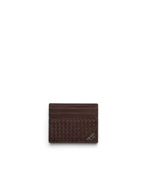 Prada Leather Card Holder, Sienna - White