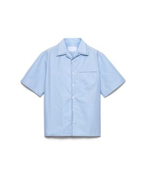 Prada Short-Sleeved Cotton Shirt, Sky - Blue