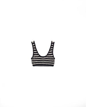 Prada Cotton Crochet Crop Top - Black