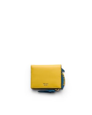 Prada Small Leather Wallet - Yellow