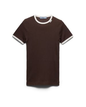 Prada Ribbed Knit Top - Brown