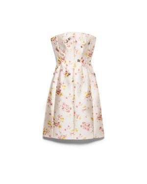 Prada Floral Print Silk And Wool Dress - Natural