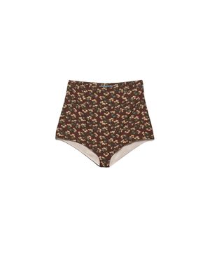 Prada Floral Print Georgette Brief - White