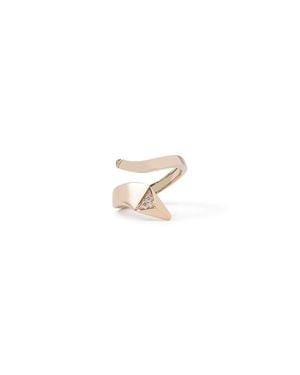 Prada Eternal Gold Snake Mini Ring In Yellow Gold And Diamonds - White