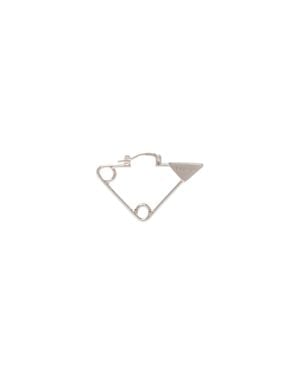 Prada Orecchino Singolo Symbole, Uomo - Bianco